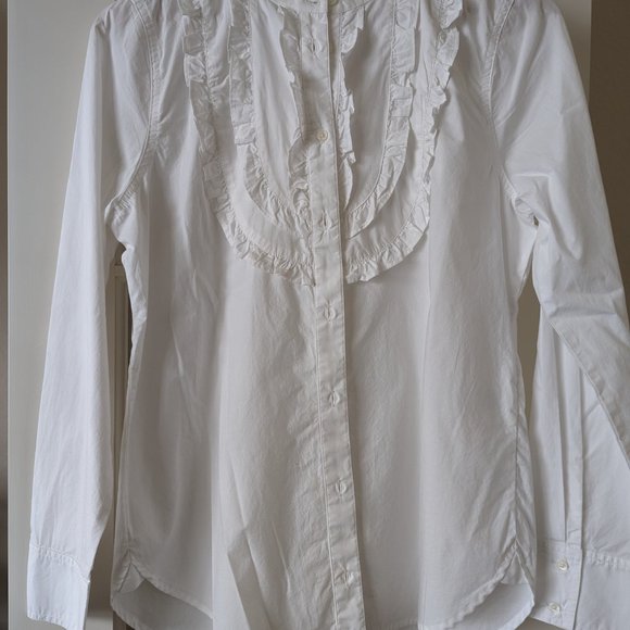 JCrew Ruffle Front Button Up - Picture 2 of 4